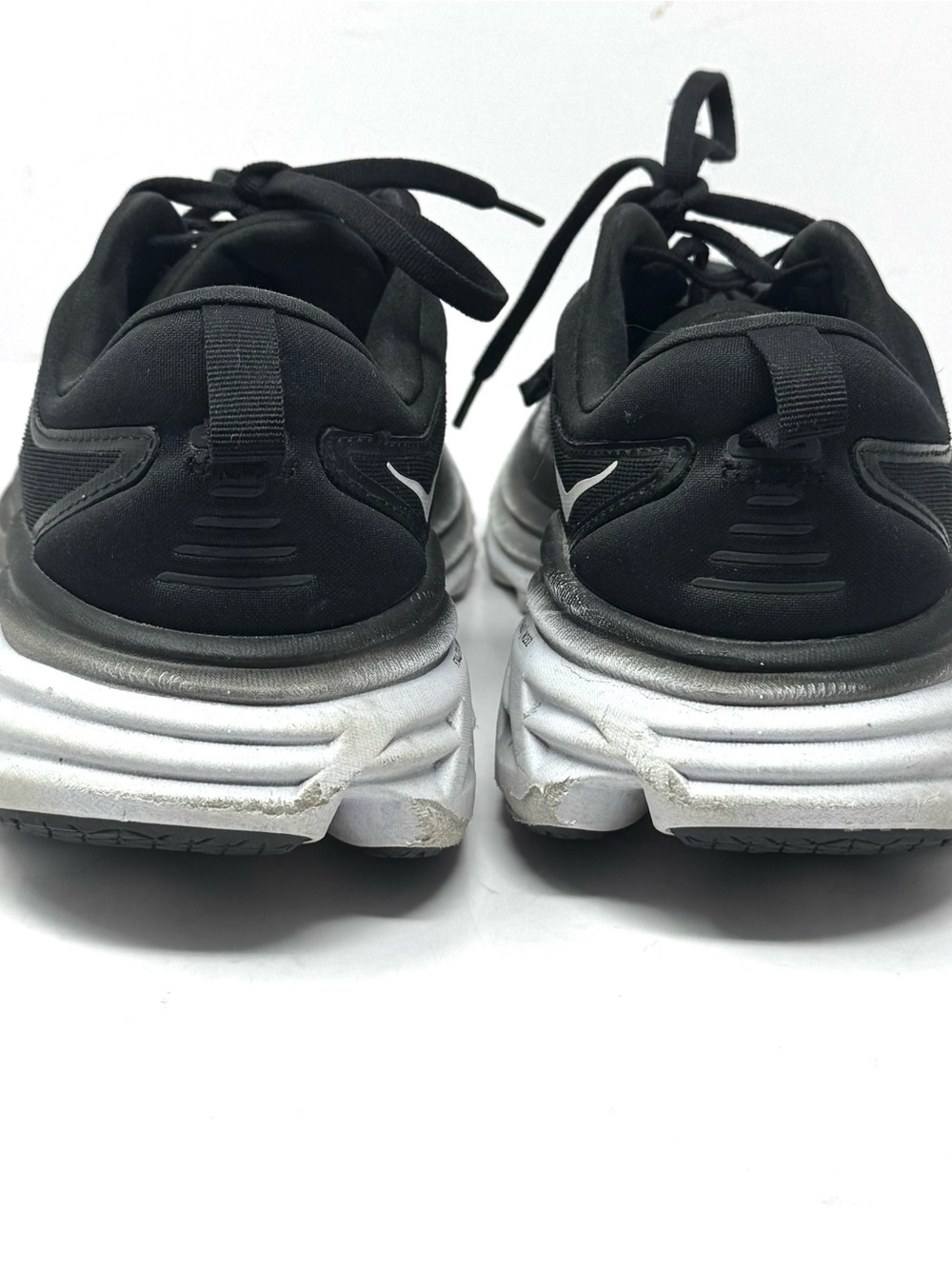 HOKA Bondi 8 Women’s Running Sneakers Black White Size 9.5 No Insoles - Picture 4 of 6